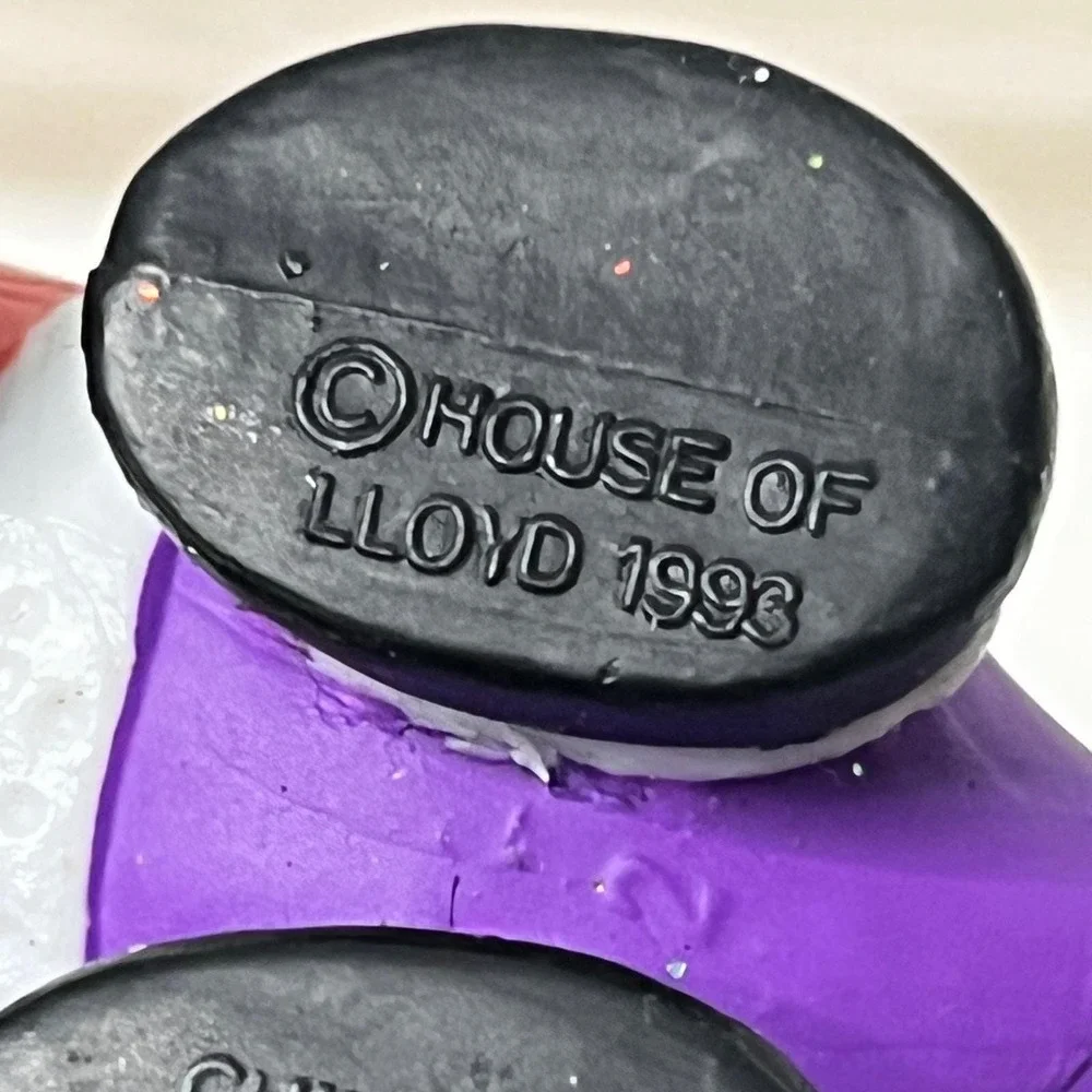 House of Lloyd 1993 Purple Dinosaur Santa Ornament Christmas Decoration